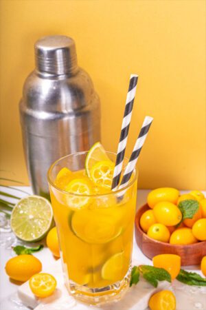 Organic tequila lemonade cocktail