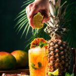 Organic tequila pineapple express cocktail