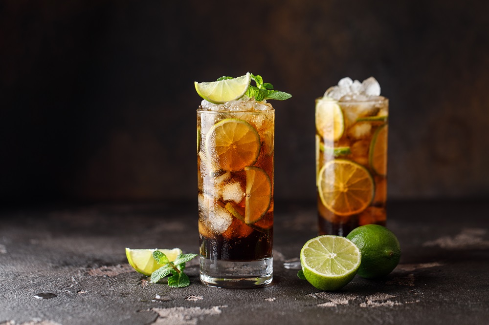 organic tequila and coke cocktail