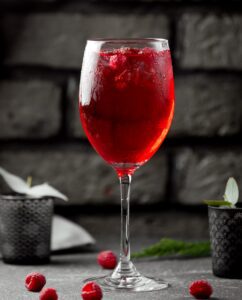 organic tequila and cranberry cocktail