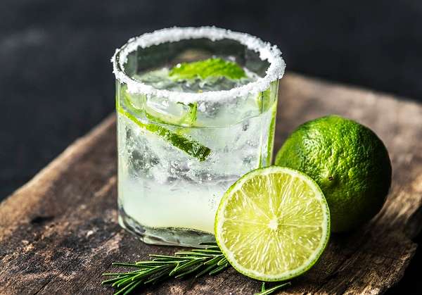 Salt lime tequila shot